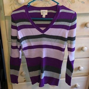 Women’s long sleeved striped sweater